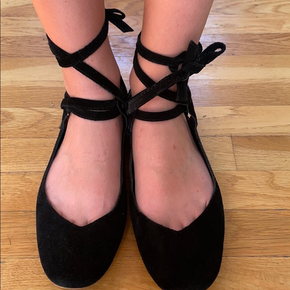 Black flats with laces